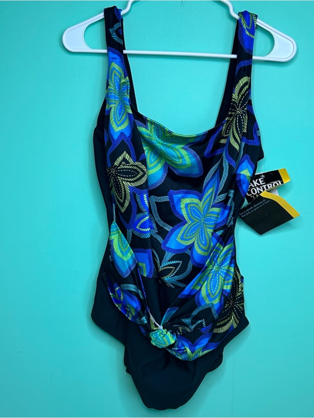 Women’s One-Piece Swimwear - Blue Floral size 24W